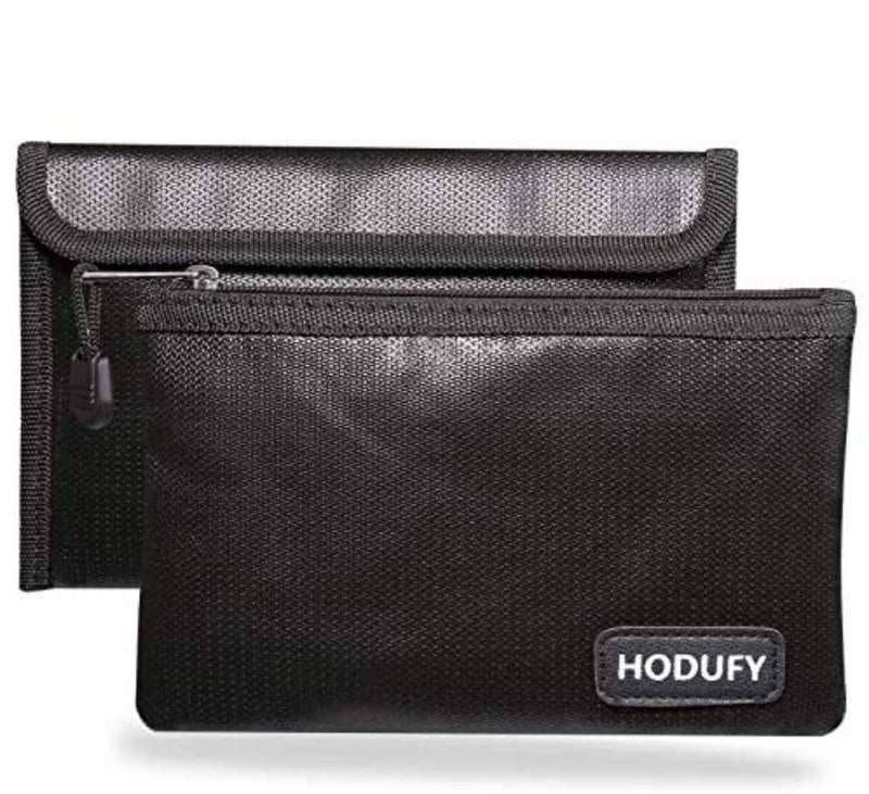 Hodufy Small Fireproof Bag Hodufy 5 x 8 inches NonItchy Fireproof Money Cash Bag Bank Set for Valuables Passport Bank Deposit Keys - Image 1