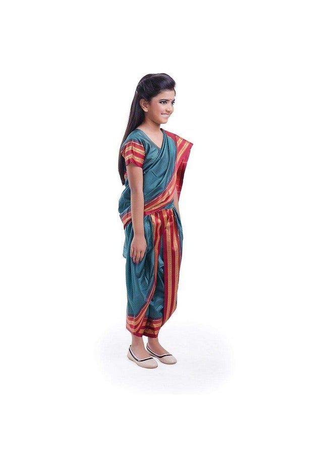 فانسي دريسويل - فستان تنكر إقليمي من FancyDressWale Marathee Saree للبنات (6-8 سنوات) متعدد الألوان - Image 1