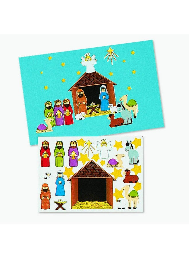 Fun Express Nativity Scene Stickers for Christmas, VBS, Sunday School and Christmas (12) - Image 1
