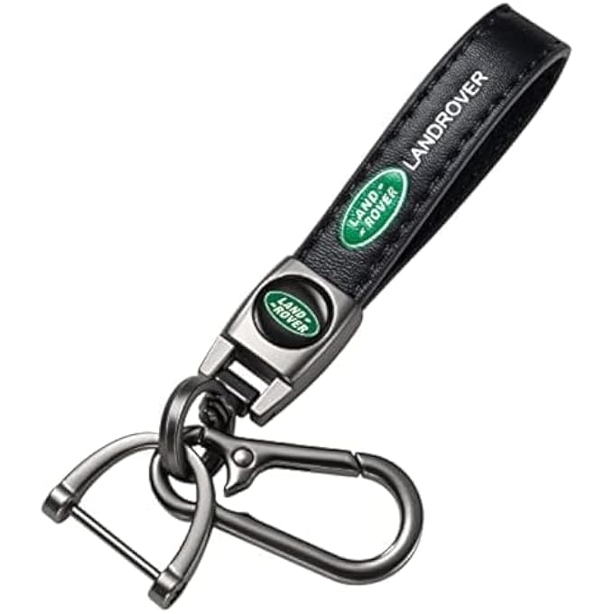 FOR LAND ROVER KEYRING, CAR KEYCHAIN REPLACEMENT FOR LAND ROVER LR2 LR3 LR4 RANGE ROVER SPORT DEFENDER DISCOVERY SPORT LR4 LAND CRUISER LEATHER KEY CHAIN FOR CAR ACCESSORIES,FAMILY PRESENT, BLACK - Image 1