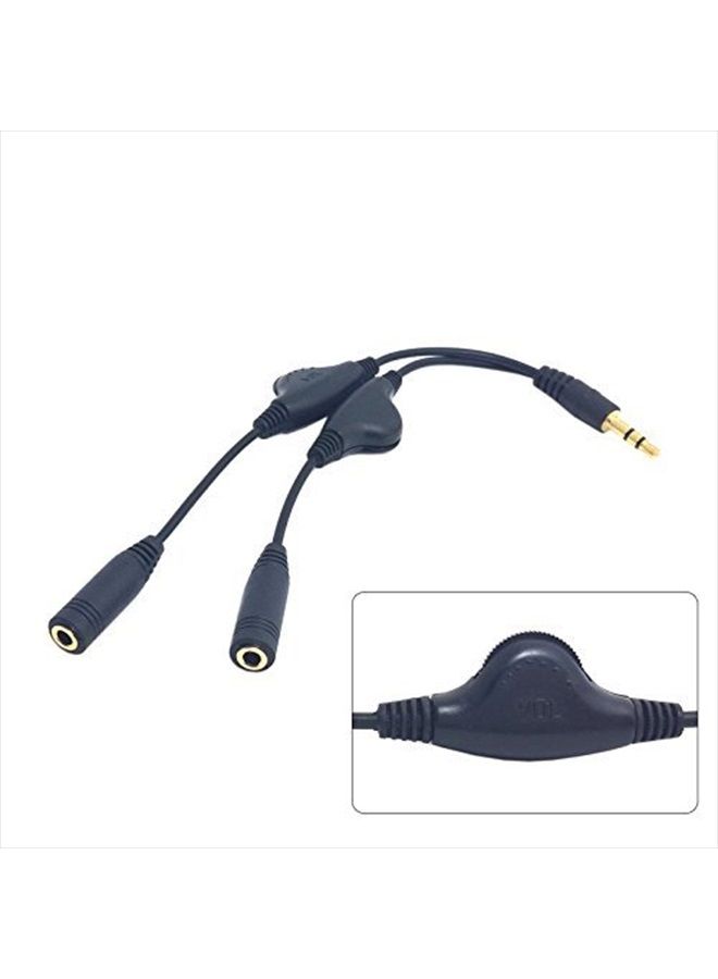 Chenyang CY 3.5mm Stereo Male to Double 3.5mm Female Audio Headphone Y Splitter Cable with Volume Control Switch - Image 2
