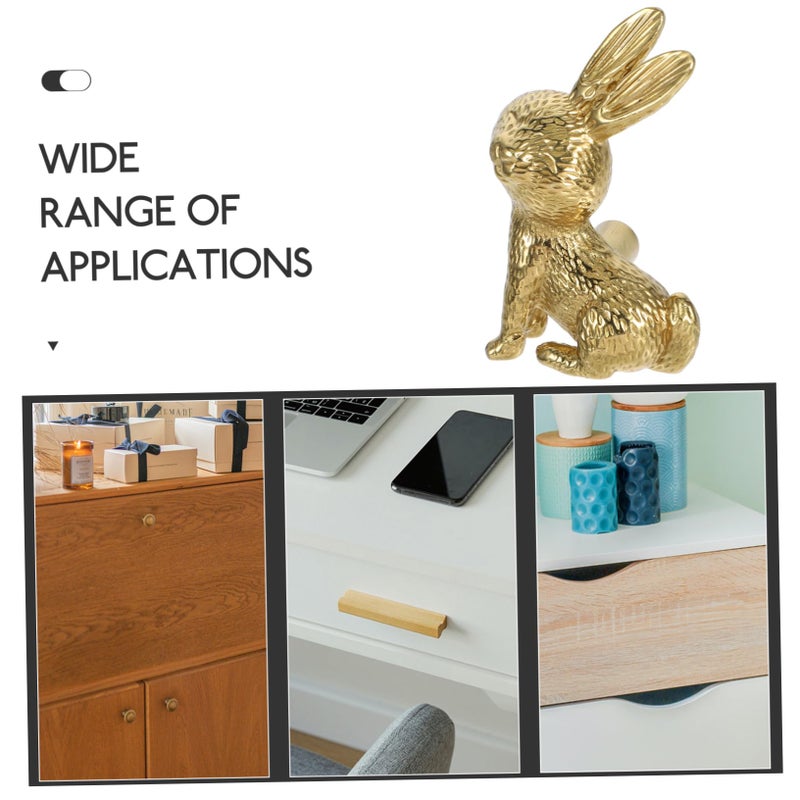 Realistic Bunny Drawer Knobs Brass Cabinet Pull Handles For Animal Themed Furniture - Image 4