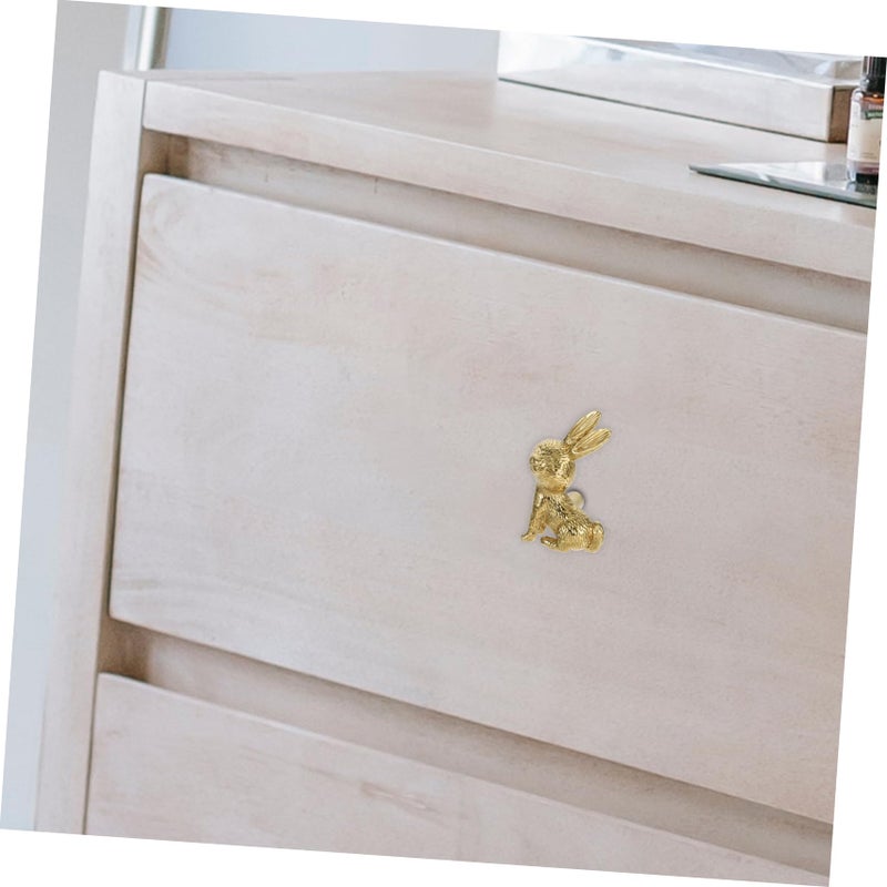Realistic Bunny Drawer Knobs Brass Cabinet Pull Handles For Animal Themed Furniture - Image 5