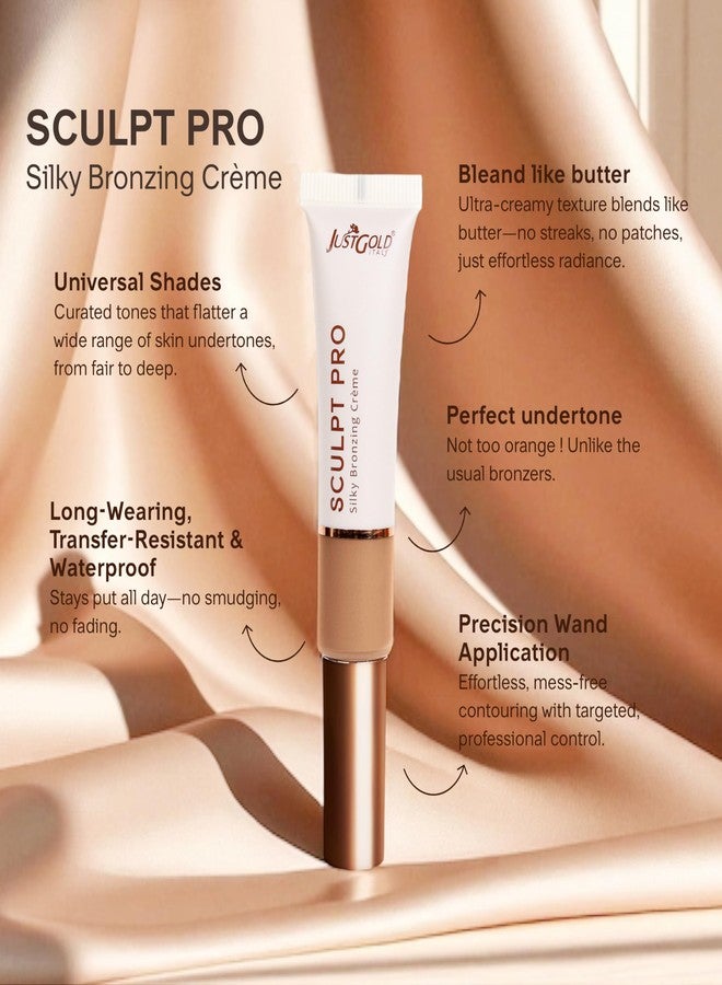 JUST GOLD Justgold Sculpt Pro Silky Bronzing Creme Contour Suitabe for All Skin Types Full Coverage and Waterproof (Mocha #03) - Image 5