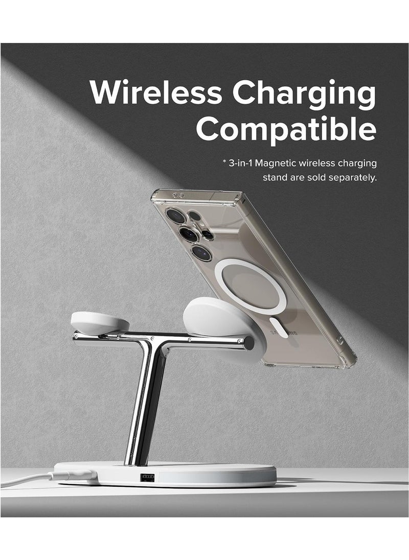 Fusion Magnetic [Compatible with MagSafe] Designed for Samsung Galaxy S24 Ultra Case, Transparent Shockproof TPU Bumper Sturdy Protective Phone Cover for Magnetic Accessories - Clear - Image 4