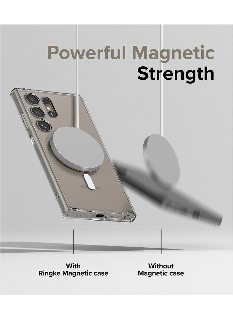 Fusion Magnetic [Compatible with MagSafe] Designed for Samsung Galaxy S24 Ultra Case, Transparent Shockproof TPU Bumper Sturdy Protective Phone Cover for Magnetic Accessories - Clear - Image 2