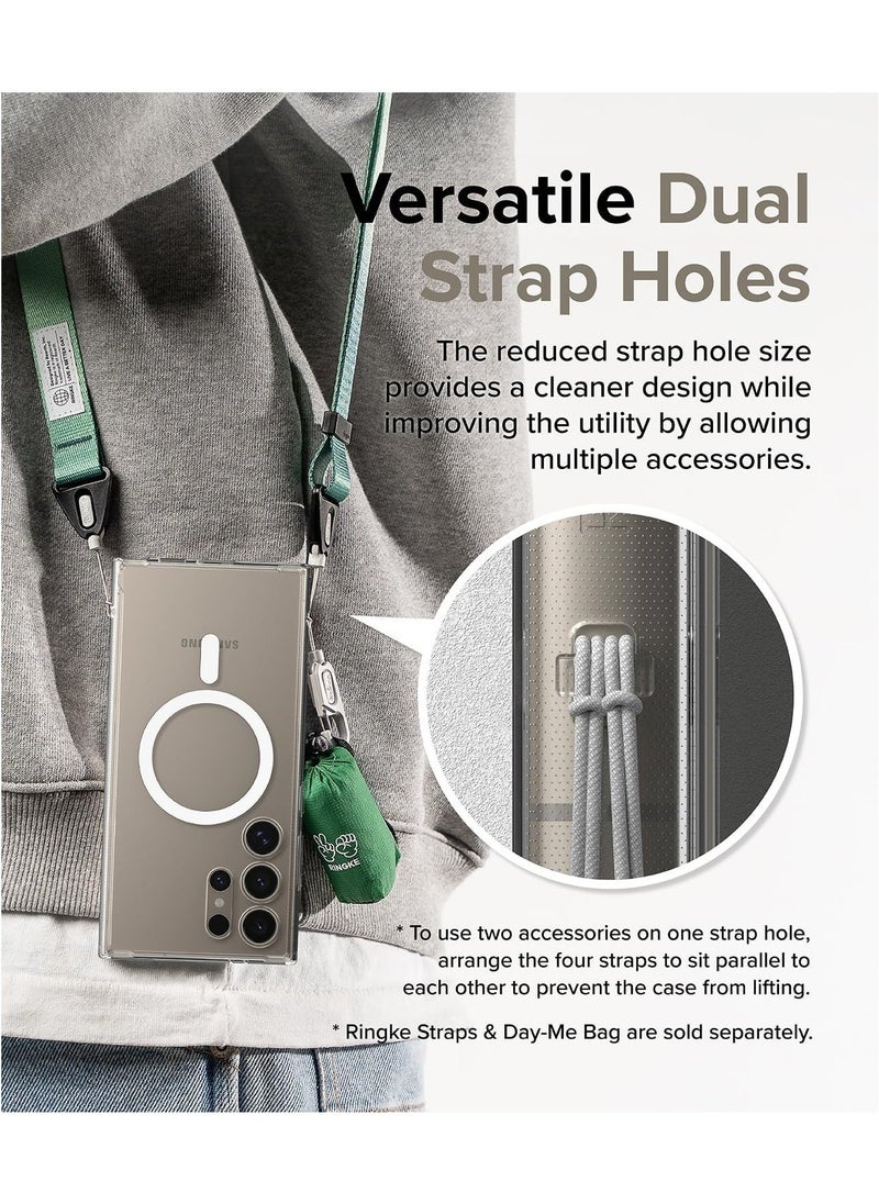 Fusion Magnetic [Compatible with MagSafe] Designed for Samsung Galaxy S24 Ultra Case, Transparent Shockproof TPU Bumper Sturdy Protective Phone Cover for Magnetic Accessories - Clear - Image 3