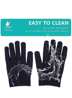 KASTWAVE Moisturizing Socks and Gloves Set Soft Cotton with Thermoplastic Gel Repair and Heal Eczema Cracked Dry Skin Gel Lining Infused with Essential Oils and Vitamins Large Size  Black  - Image 3