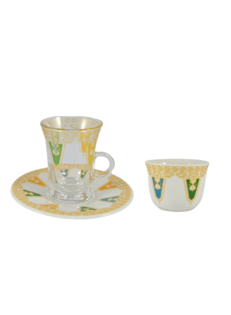 Home Maker 20-Piece Tea Set – Porcelain Coffee Cups & Saucers, Glass Tea Cups – Elegant & Durable Design - Image 3