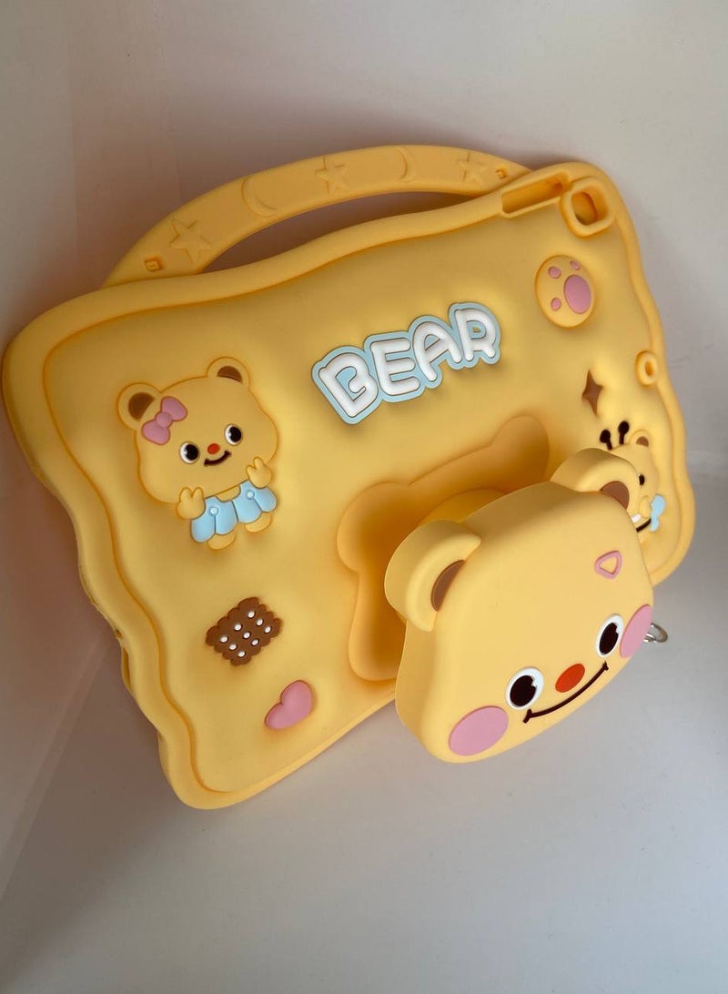 Cartoon 3D Silicon Handle Stand Cover For iPad 6th/5th Generation Case (9.7-inch, 2018/2017), iPad Pro 9.7 inch 2016, Air 2 / Air 1 Gen - Image 2