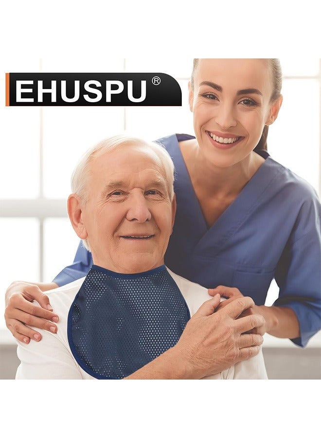 EHUSPU Tracheostomy Neck Stoma Cover,Breathable Laryngectomy Cover for Tracheotomy Care,Tracheal Care Supplies-Adjustable Neck Trachea Protector (Navy-5PCS, Small)  - Image 2