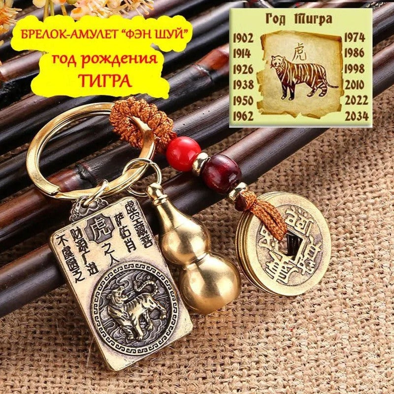 Bronze Rabbit Keychain Feng Shui Charm for Positive Energy - Protection Amulet for Career and Family Prosperity - Image 1