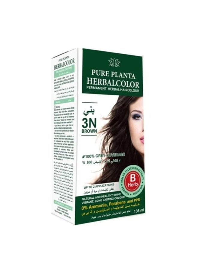 بيور بلانتا صبغة شعر عشبية دائمة - بني 3N - Image 1