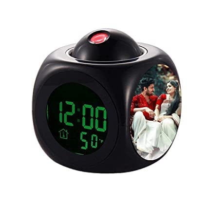 KIDINGTON Digital LCD Voice Talking Function LED WallCeiling Projection AlarmSnoozeTemperature Display 12hr24hr Bedside Alarm Clock Multicolor - Image 5