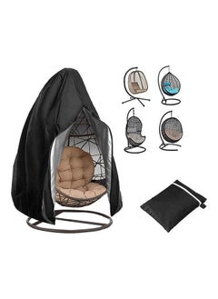 Hanging Chair Cover For Or Single Swinging Egg Chair/Pod Chair, Patio Black/Silver 115x190cm