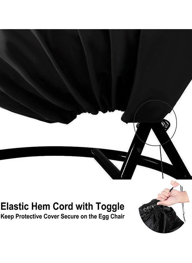 Y&D - Hanging Chair Cover For Or Single Swinging Egg Chair/Pod Chair, Patio Black/Silver 115x190cm - Image 1