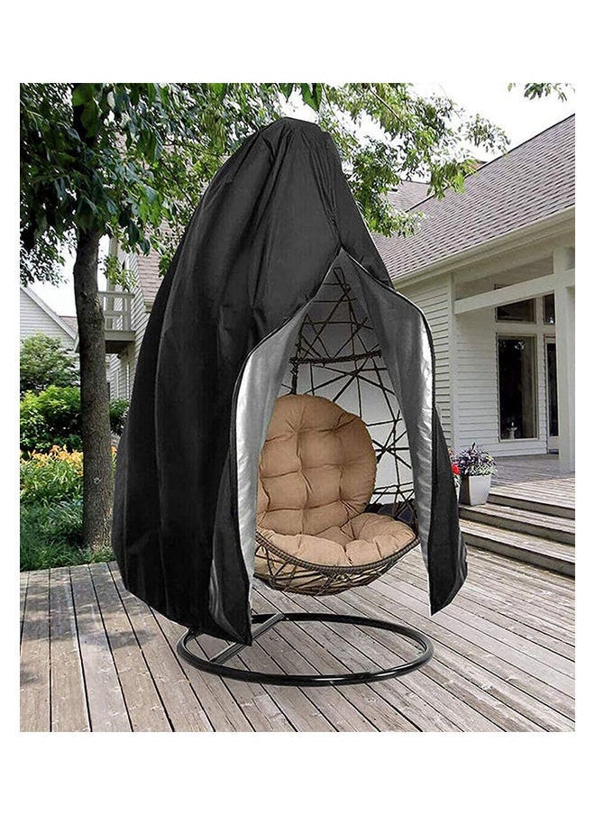 Y&D - Hanging Chair Cover For Or Single Swinging Egg Chair/Pod Chair, Patio Black/Silver 115x190cm - Image 1