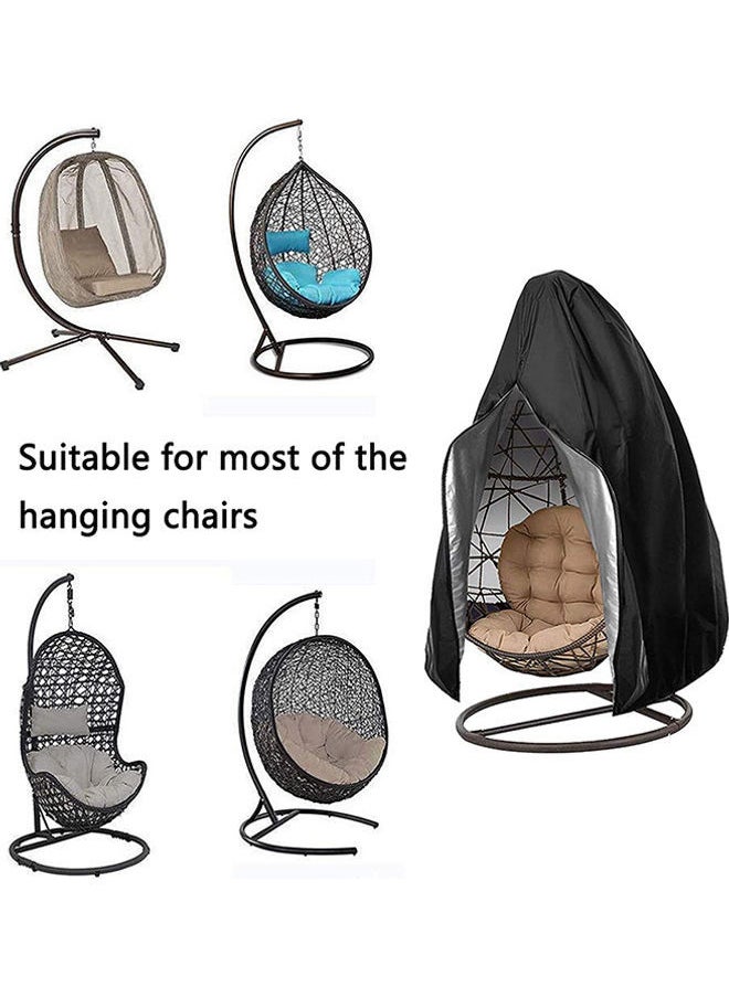 Y&D - Hanging Chair Cover For Or Single Swinging Egg Chair/Pod Chair, Patio Black/Silver 115x190cm - Image 1