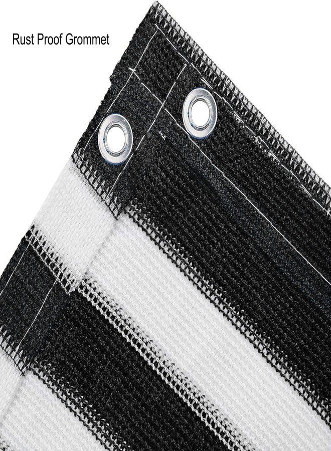 MetDeals HDPE Stripes Self Fold Baby Safety Net for Railing & staircases | 85% Sun & UV Blockage Balcony Safety Net with Eyelet & Cable Tie for Easy Installation(Black&White, 0.90X3 MTR) - Image 2
