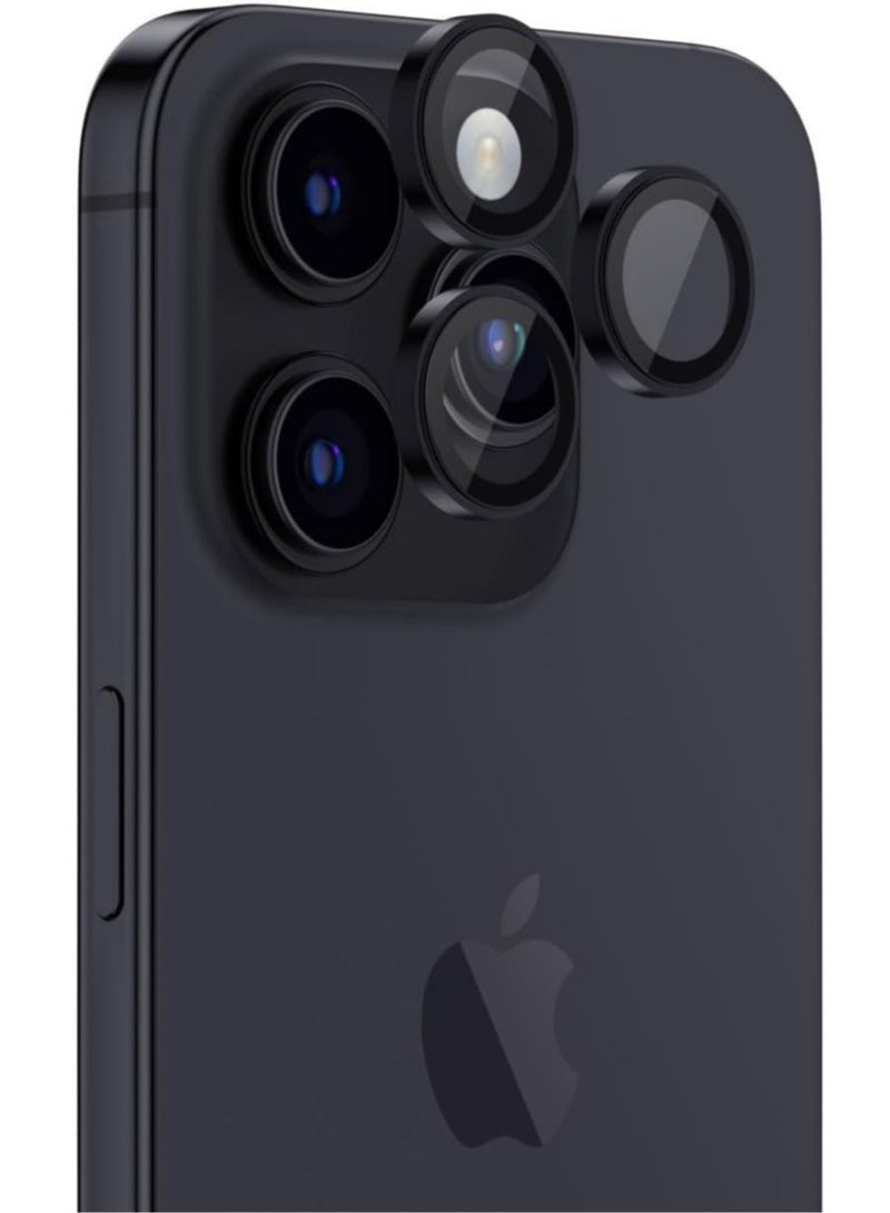 إلترازون واقي عدسة الكاميرا لهاتف iPhone 15 Pro وiPhone 15 Pro MAX من الزجاج المقوى الفائق لعدسة AR (أسود) - Image 1