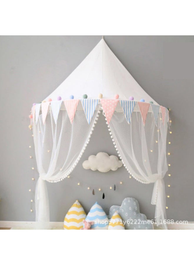 Ins Children's Tent Kindergarten Huanchuang Indoor Princess Room Wall Hanging Bedside Decoration Bed Curtain Reading Corner Reading Area-Color:White Lotus Edge-Specifications:0.8 Mitte Small Size  - Image 4