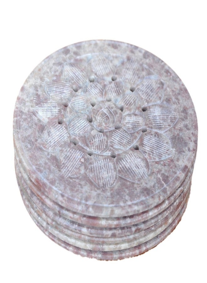 Pooja Creation Designer Coasters for Drinks-Hot & Cold/Carved Marble Coaster Sets with Holder/Dining, Tea & Coffee Table Decorative Cocktail Coasters - Image 2