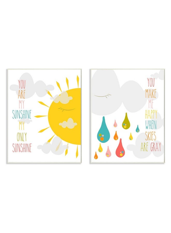 ستوبيل إنداستريز مجموعة لوحات الحائط الرسومية The Kids Room by Stupell المكونة من قطعتين، أنت شمسي المشرقة - Image 1