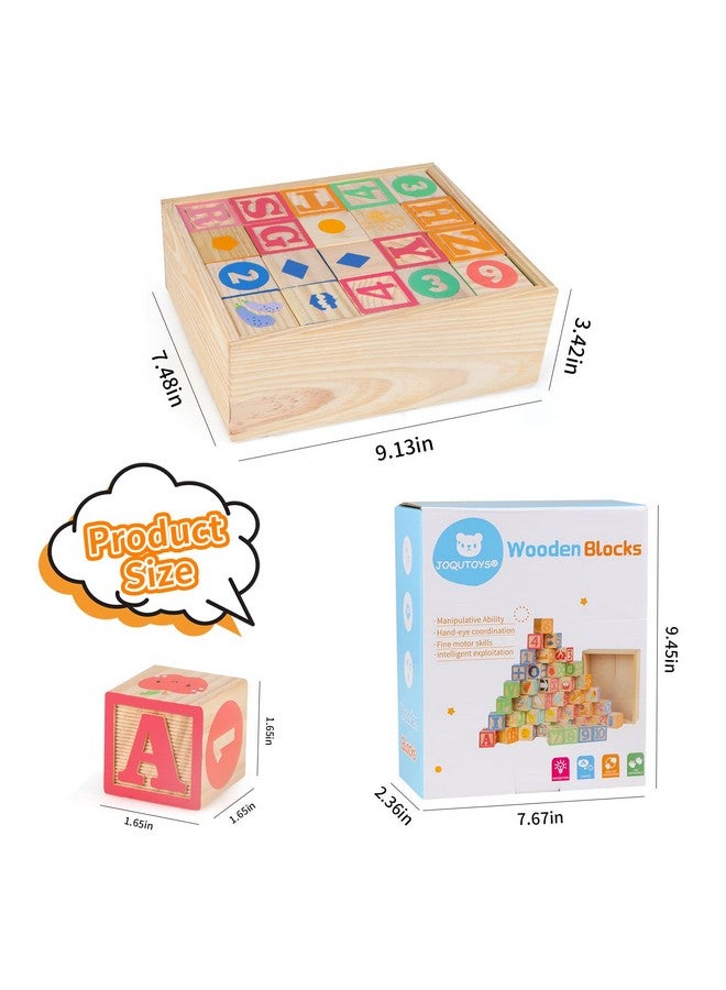 Joqutoys ABC Wooden Building Blocks for Toddlers 3 Large, 40 PCS Alphabet & Number Stacking Blocks with Storage Tray, Montessori Educational Learning Toys for Boys Girls Kids Gifts 1.65" - Image 5