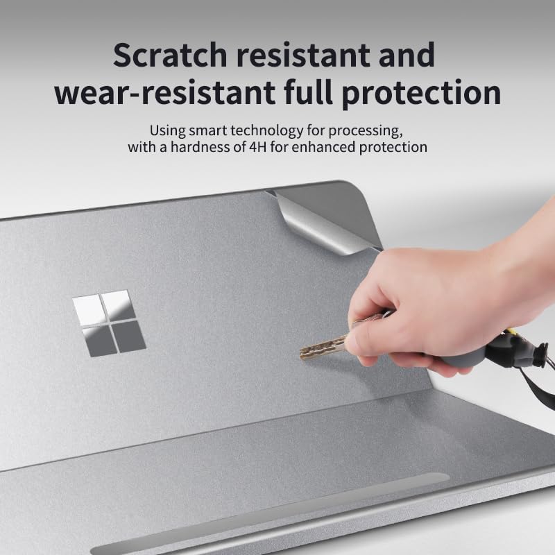 IMMOENUC Tablet Sticker for 2025 Microsoft Surface Pro 12 inch Back Decals Protector Skin Film Anti-Scratch Vinyl Protective Laptop Cover Abrasion Resistant (Silver) - Image 4
