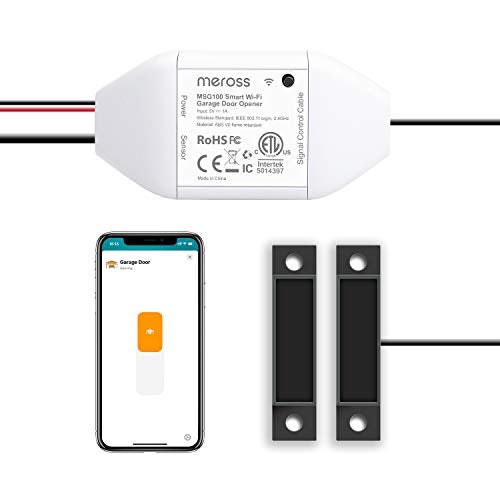 meross Smart Garage Door Opener Remote Compatible with Apple HomeKit Amazon Alexa Google Assistant SmartThings Multiple Notification Modes No Hub NeededWhite - Image 1