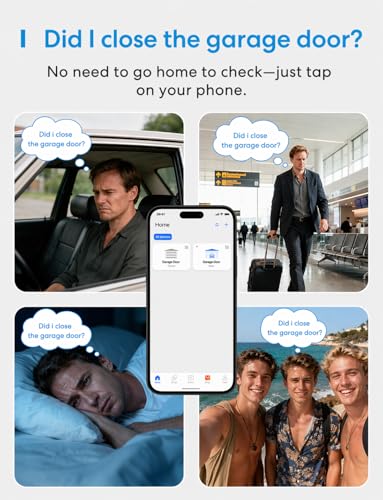 meross Smart Garage Door Opener Remote Compatible with Apple HomeKit Amazon Alexa Google Assistant SmartThings Multiple Notification Modes No Hub NeededWhite - Image 3