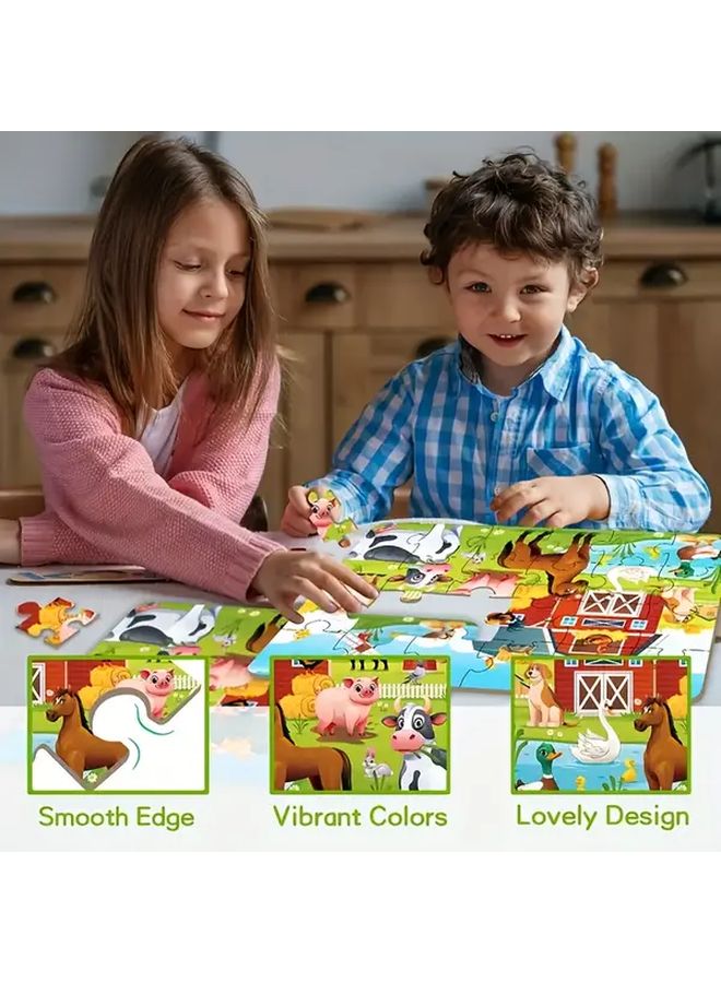 مجموعة ألغاز خشبية ذات طابع حيواني، ألعاب تعليمية للأطفال من عمر 3 إلى 6 سنوات - Image 5