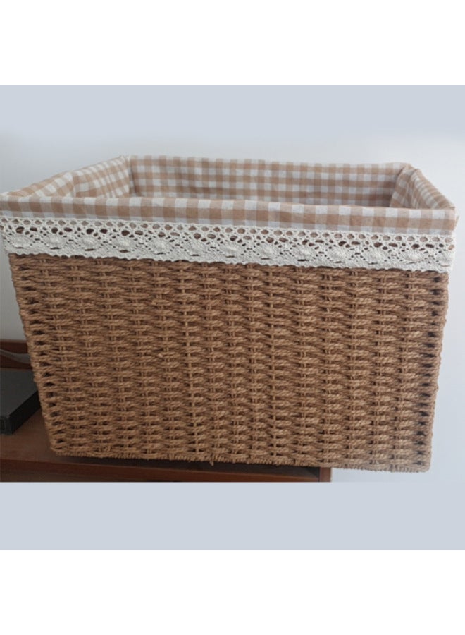 Desktop Sundries Small Snack Storage Frame Storage Basket Household Woven Storage Basket Toy Underwear Style Storage Box