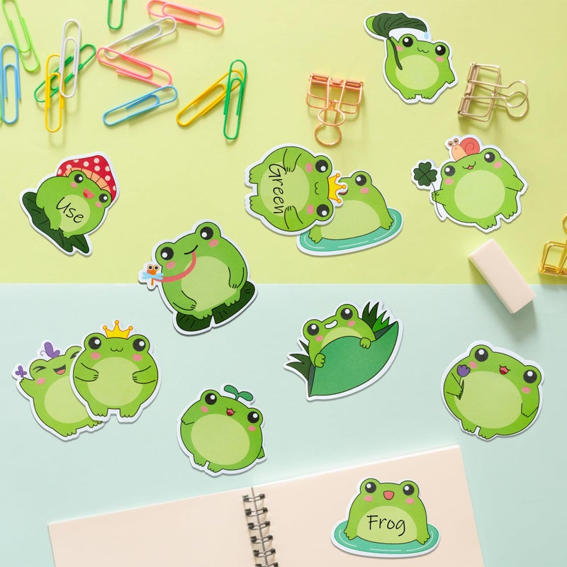 Xqumoi 30 Pack Frog Sticky Notes, Total 600 Sheets, Cute Cartoon Frog Self Sticky Notepads Writing Memo Pads Animal Page Marker for Office School Student Birthday Party Favors Goodies Bag Fillers - Image 3