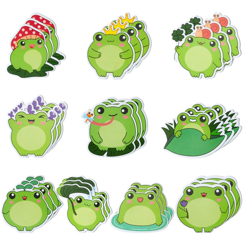 Xqumoi 30 Pack Frog Sticky Notes, Total 600 Sheets, Cute Cartoon Frog Self Sticky Notepads Writing Memo Pads Animal Page Marker for Office School Student Birthday Party Favors Goodies Bag Fillers - Image 1