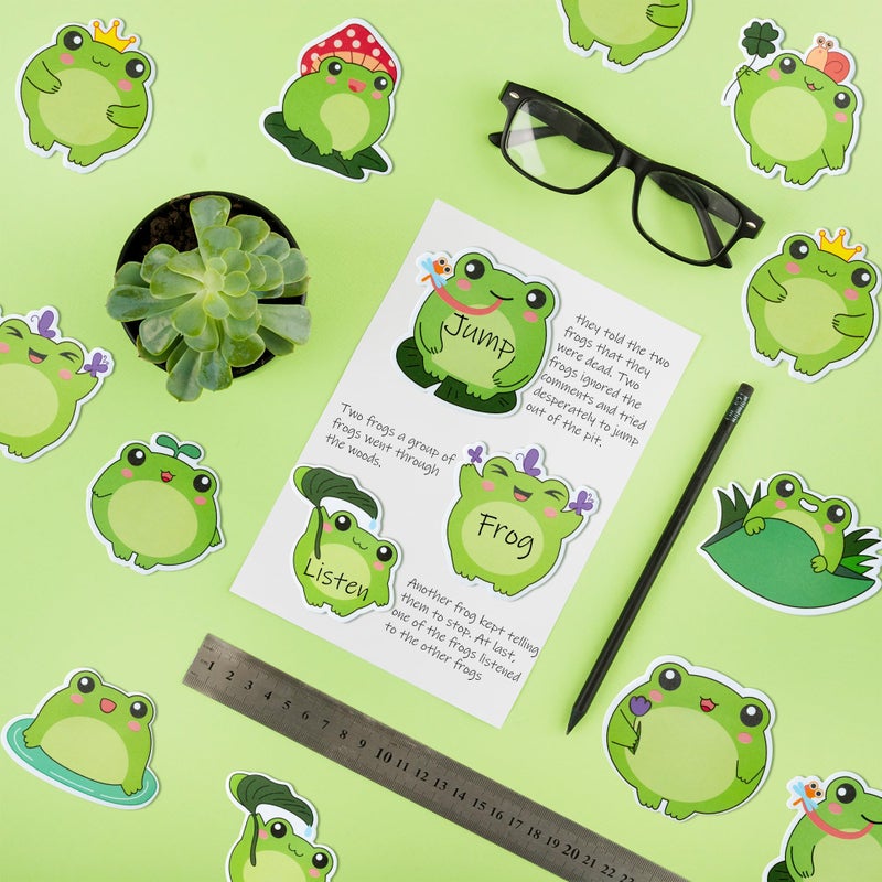 Xqumoi 30 Pack Frog Sticky Notes, Total 600 Sheets, Cute Cartoon Frog Self Sticky Notepads Writing Memo Pads Animal Page Marker for Office School Student Birthday Party Favors Goodies Bag Fillers - Image 4