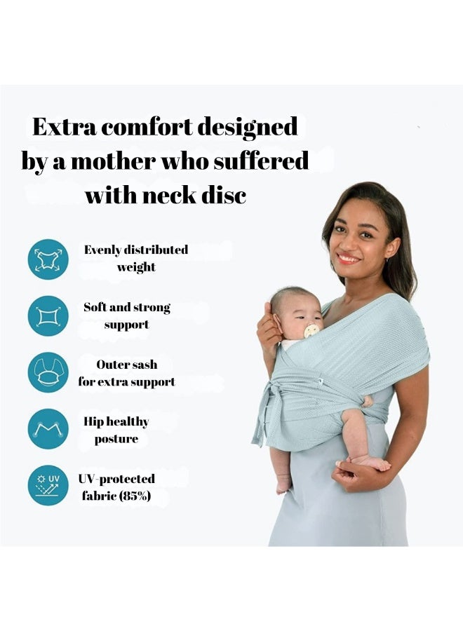 ماكدو حاملة أطفال بغطاء شبكي مسامي قابل للتنفس، خالية من المتاعب وممتصة للرطوبة وخالية من اليدين لحديثي الولادة حتى 44 رطلاً لون الغطاء - Image 4