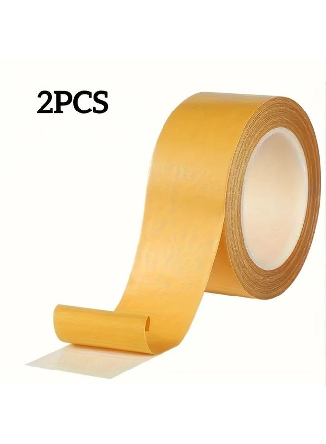 2 Rolls High Viscosity Double Sided Fabric Tape 1 18in x 393 7in Strong Adhesive Carpet Glue - Image 1