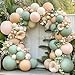 Zesliwy Dusty Green Pink Balloons Arch Kit Mist Fog Green Light Pink Nude Sand White Boho Balloons Garland Kit for Boho Party Bridal Shower Birthday Wedding Decorations - Image 3