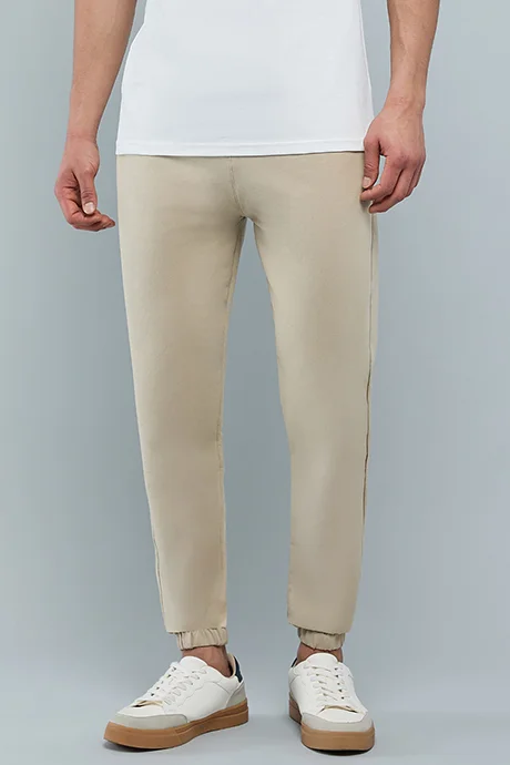R&B Solid Joggers with Drawstring Waist