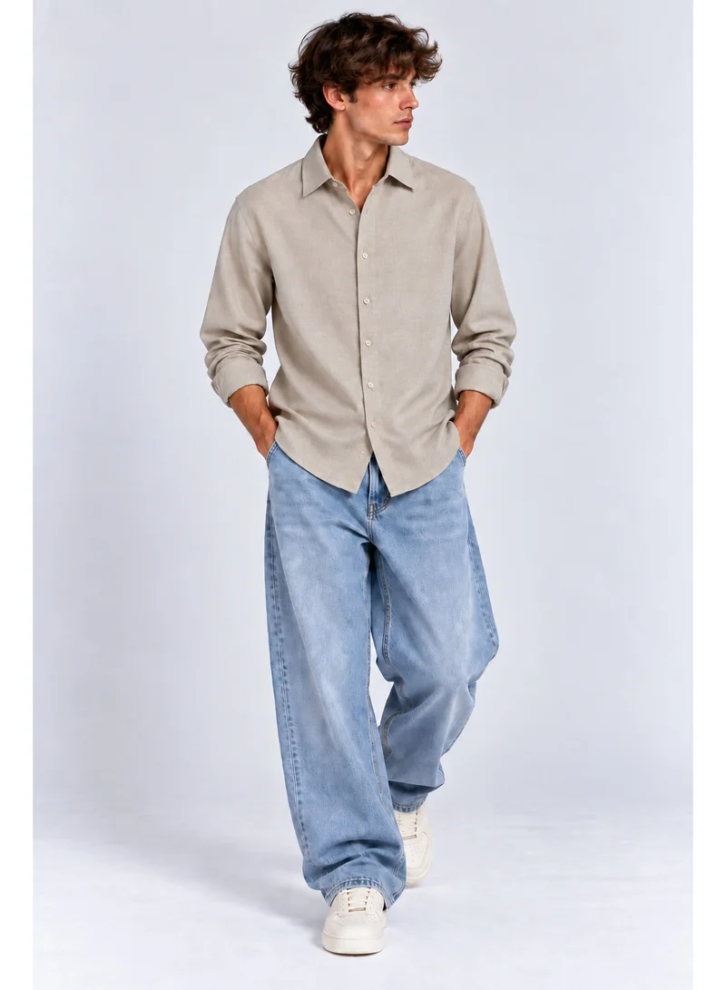 فكتور اند جين Men's Textured Relaxed Fit Shirt