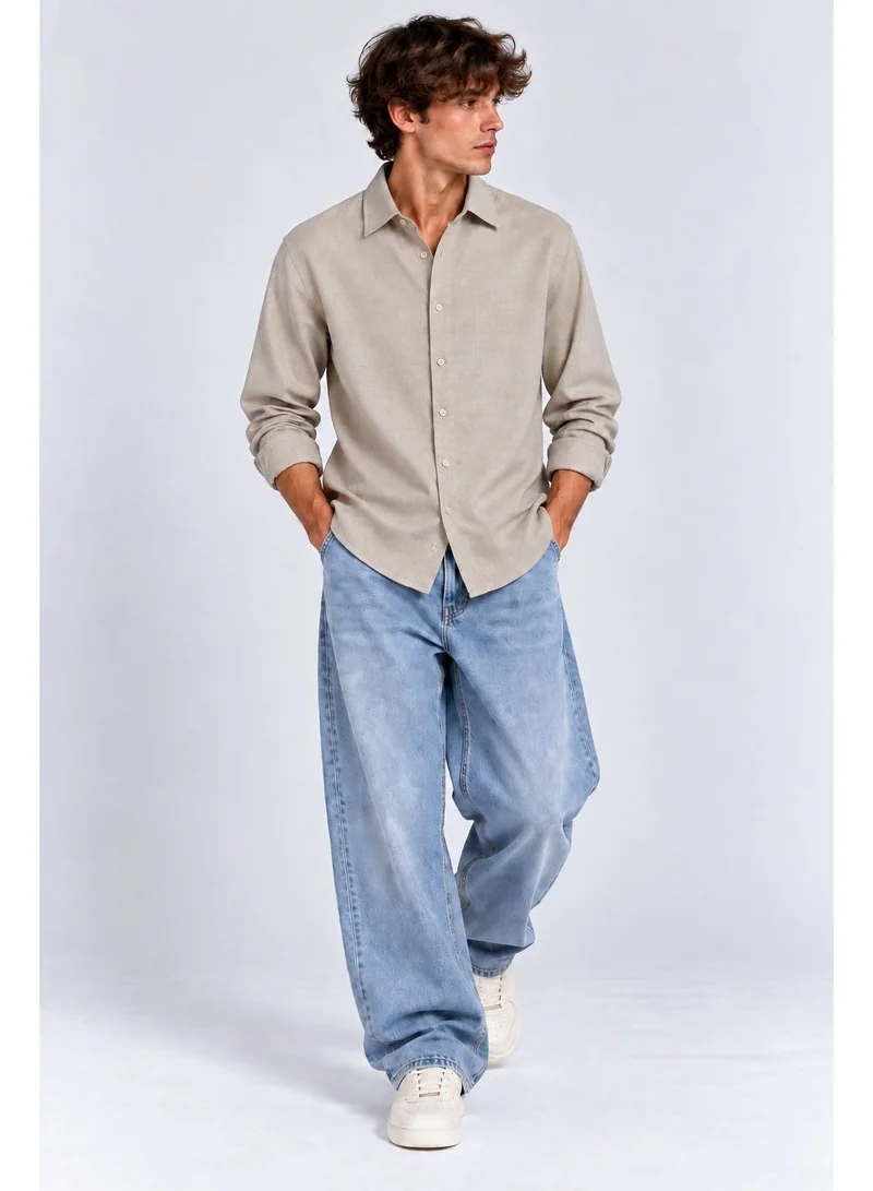 فكتور اند جين Men's Textured Relaxed Fit Shirt