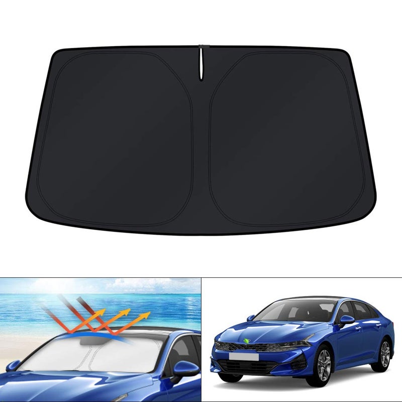 KUST Windshield Sun Shade for 20212026 KIA K5 20202026 Hyundai Sonata Accessories Custom Fit Car Front Sunshade Window Sun Visor Protector Foldable Blocks UV Rays Keep Your Car Cooler