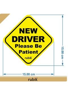 Rubik Magnetic New Driver Car Sign Sticker, New Driver Please Be Patient, Highly Reflective Removable and Reusable, with Blind Spot Mirror, for Beginner Car SUV Van Drivers (15x15cm)  - Image 3
