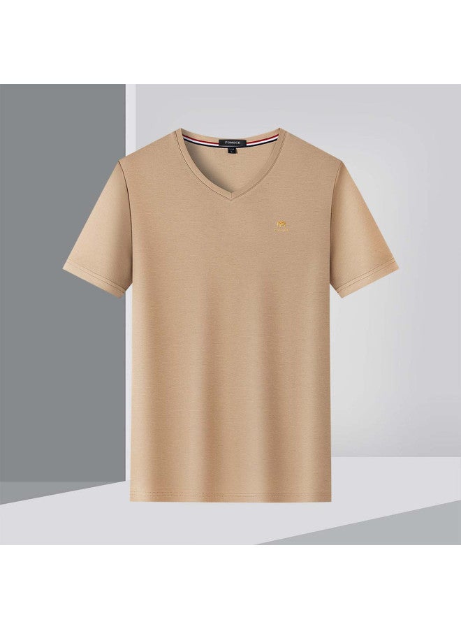Fomoce fashion Casual T-shirt Summer Minimalist Versatile Short Sleeve Men's - Image 4