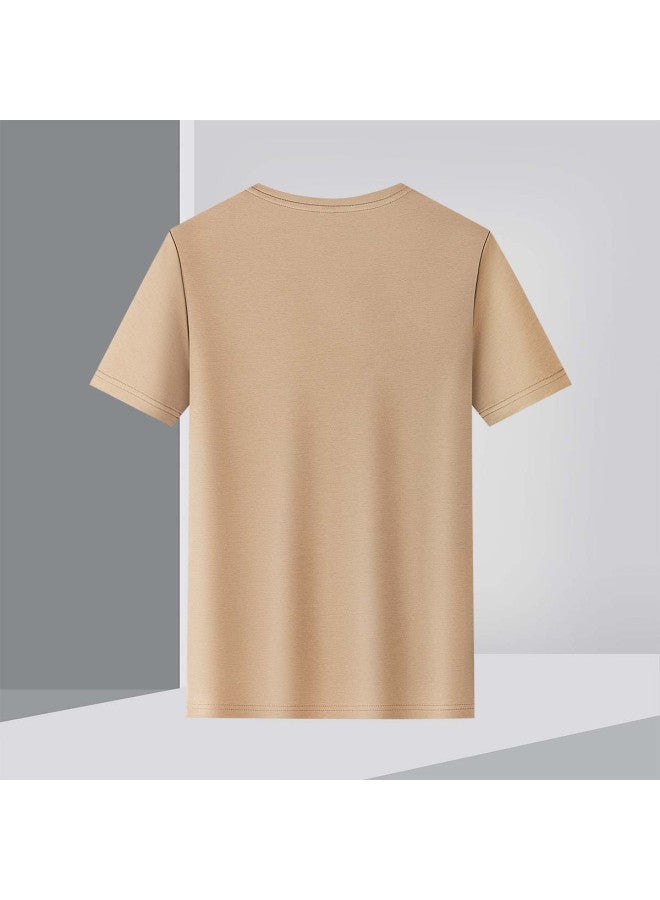 Fomoce fashion Casual T-shirt Summer Minimalist Versatile Short Sleeve Men's - Image 5