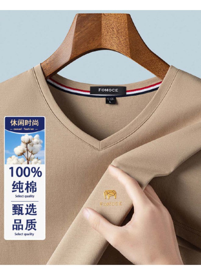 Fomoce fashion Casual T-shirt Summer Minimalist Versatile Short Sleeve Men's - Image 1