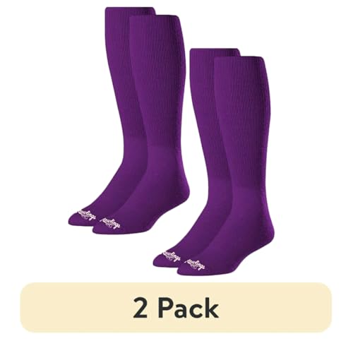 Rawlings Baseball/Softball Socks | 2 Pair | Medium | Purple - Image 2