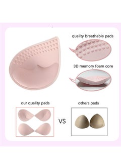 SYOSI 4 Pairs of Bra Cushion Inserts, Breathable Anti-walking Bra Inserts Removable Latex Bra Inserts for Women's Sports Cup Bra or Swimsuit Bikini Inserts (Green, Black, Pink, Apricot, XL)  - Image 3