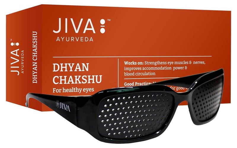 Jiva Dhyan Chakshu | Pin Hole Glasses Designed on Ayurvedic Tratak Principle | Trains and Strengthens Eye Muscles and Improves Vision Naturally | Soothes Irritation & Redness - (Pack of 1) - Image 1